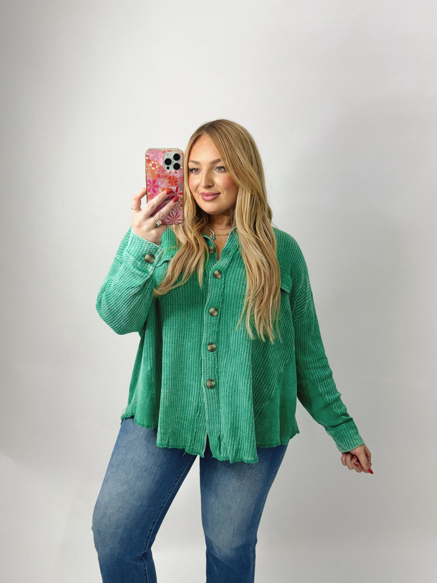 The Morgan | Green Button Up