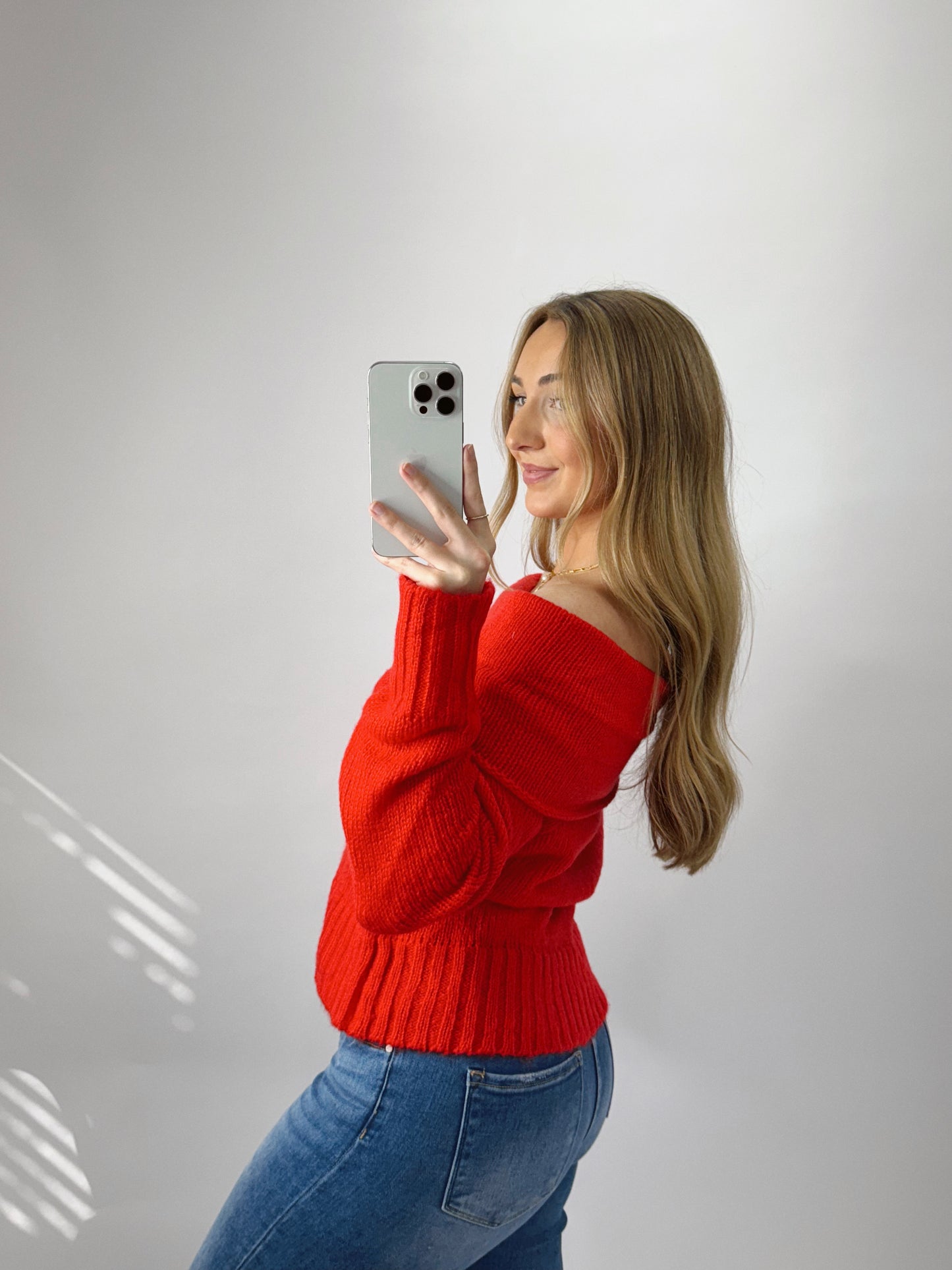 The Averie | Red Off The Shoulder Top