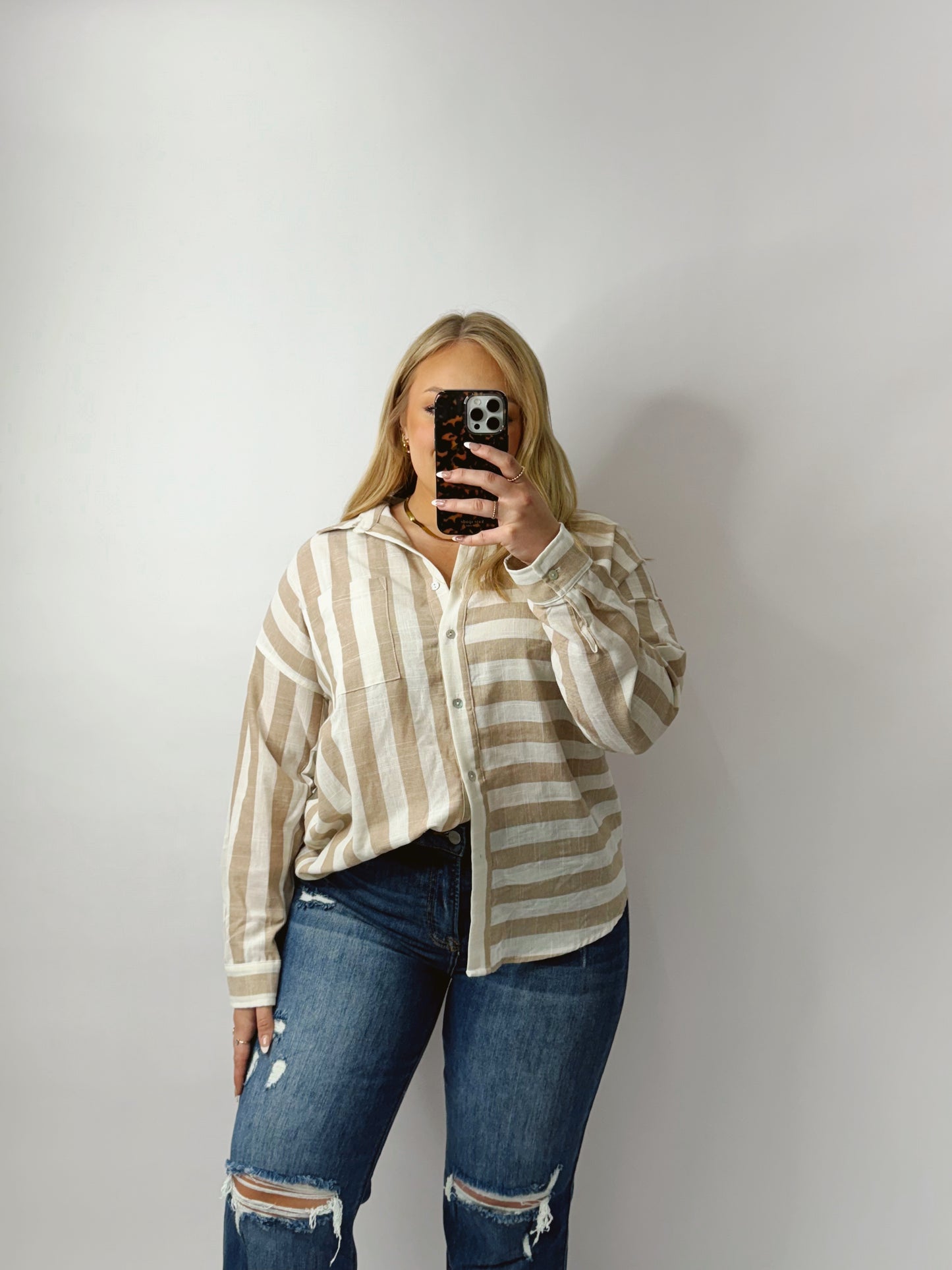 The Sandra | Striped Button Up