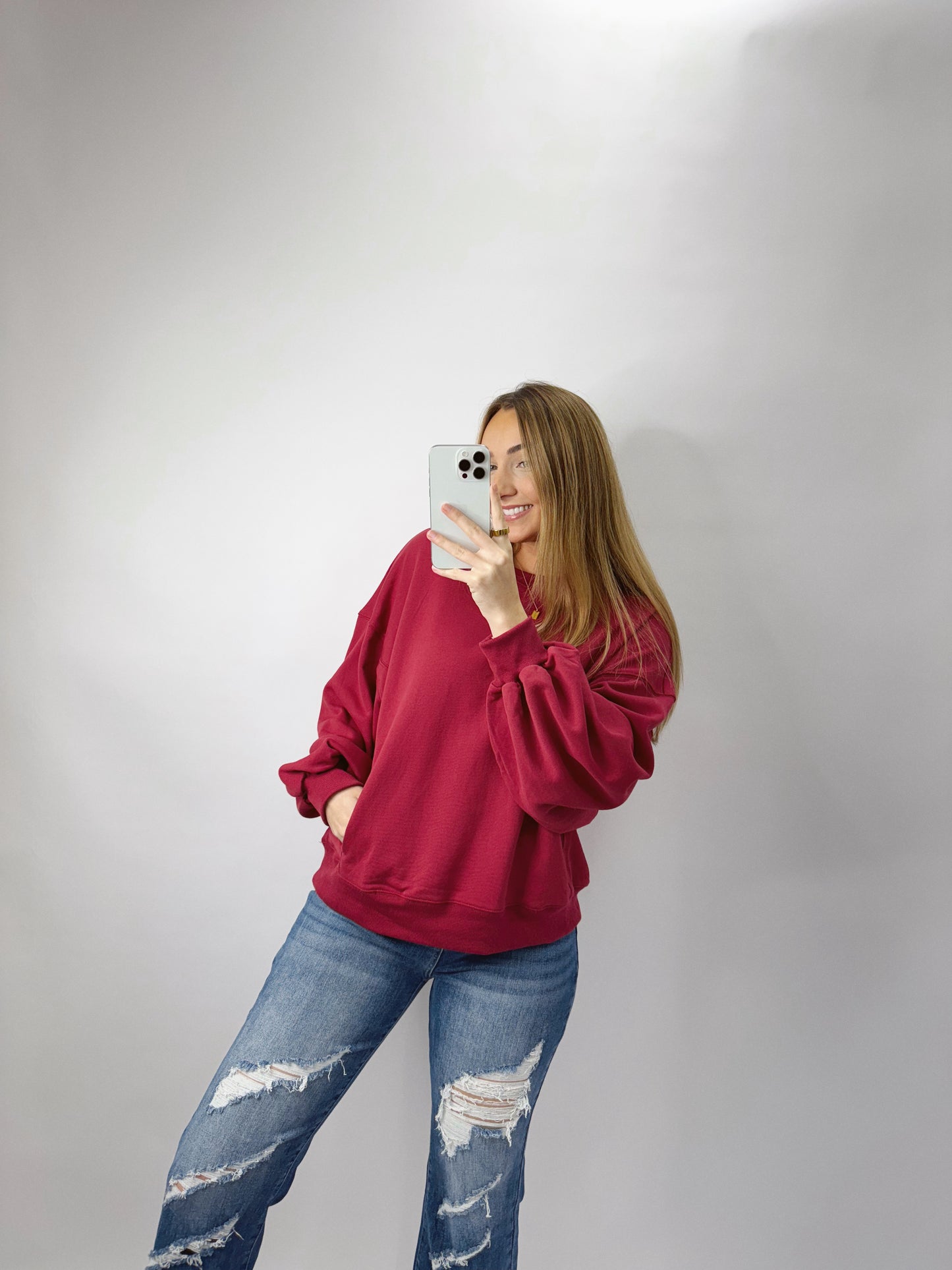 The Shaylene | Oversized Mulberry Sweatshirt