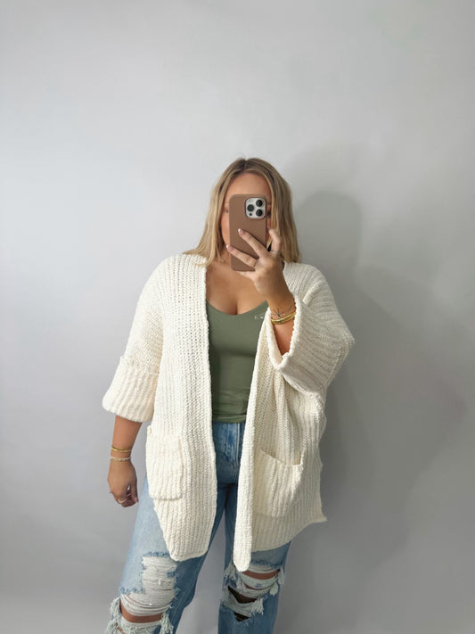 The Millie | Cream Knit Cardigan