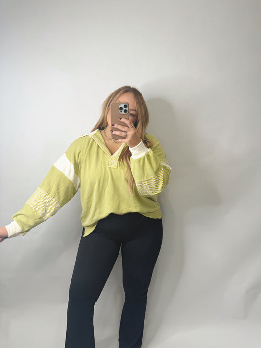 The Lydia | Patchwork Sleeve Top