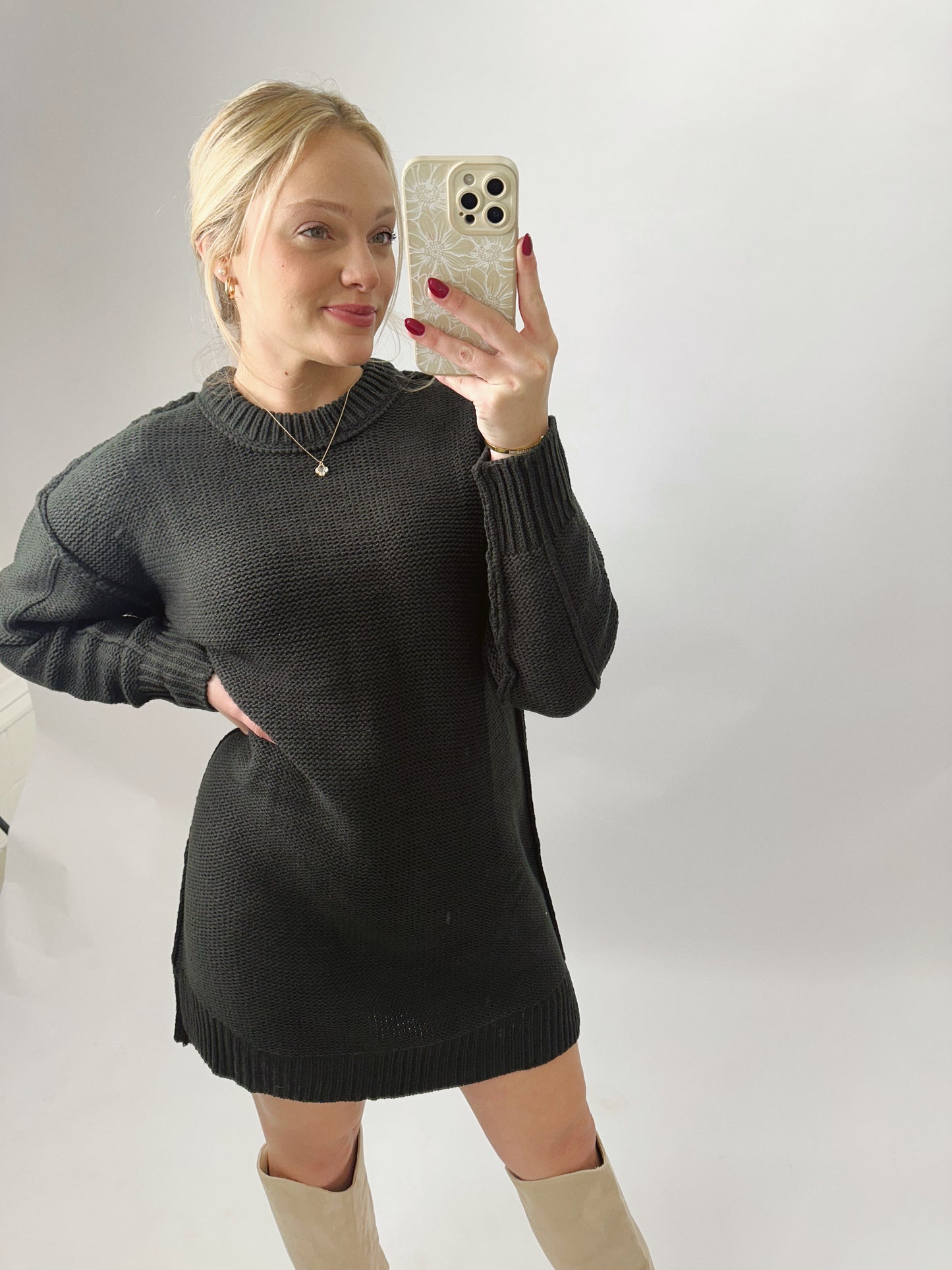 The Rebecca | Black Sweater Dress