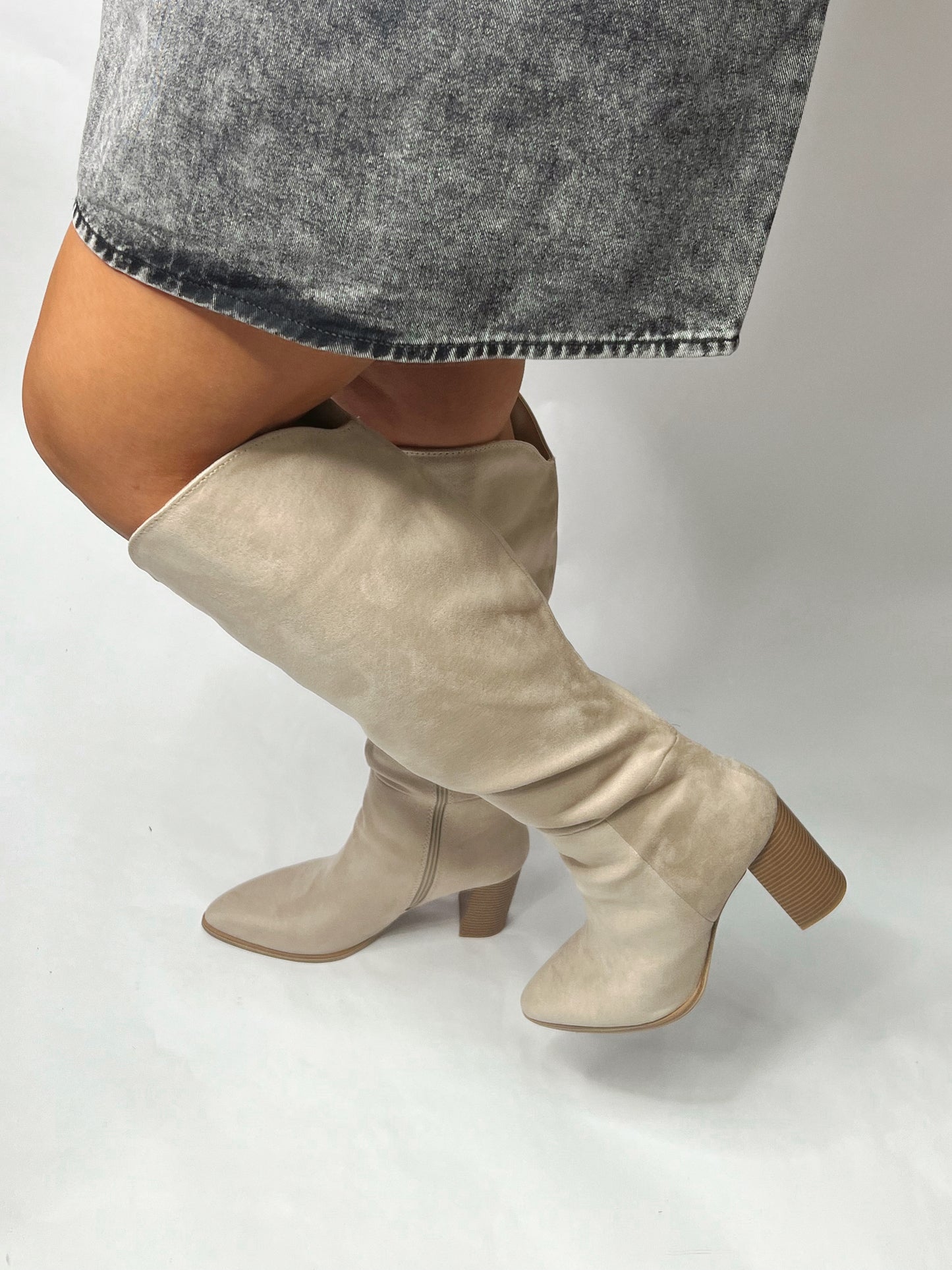 Knee High Faux Suede Boots