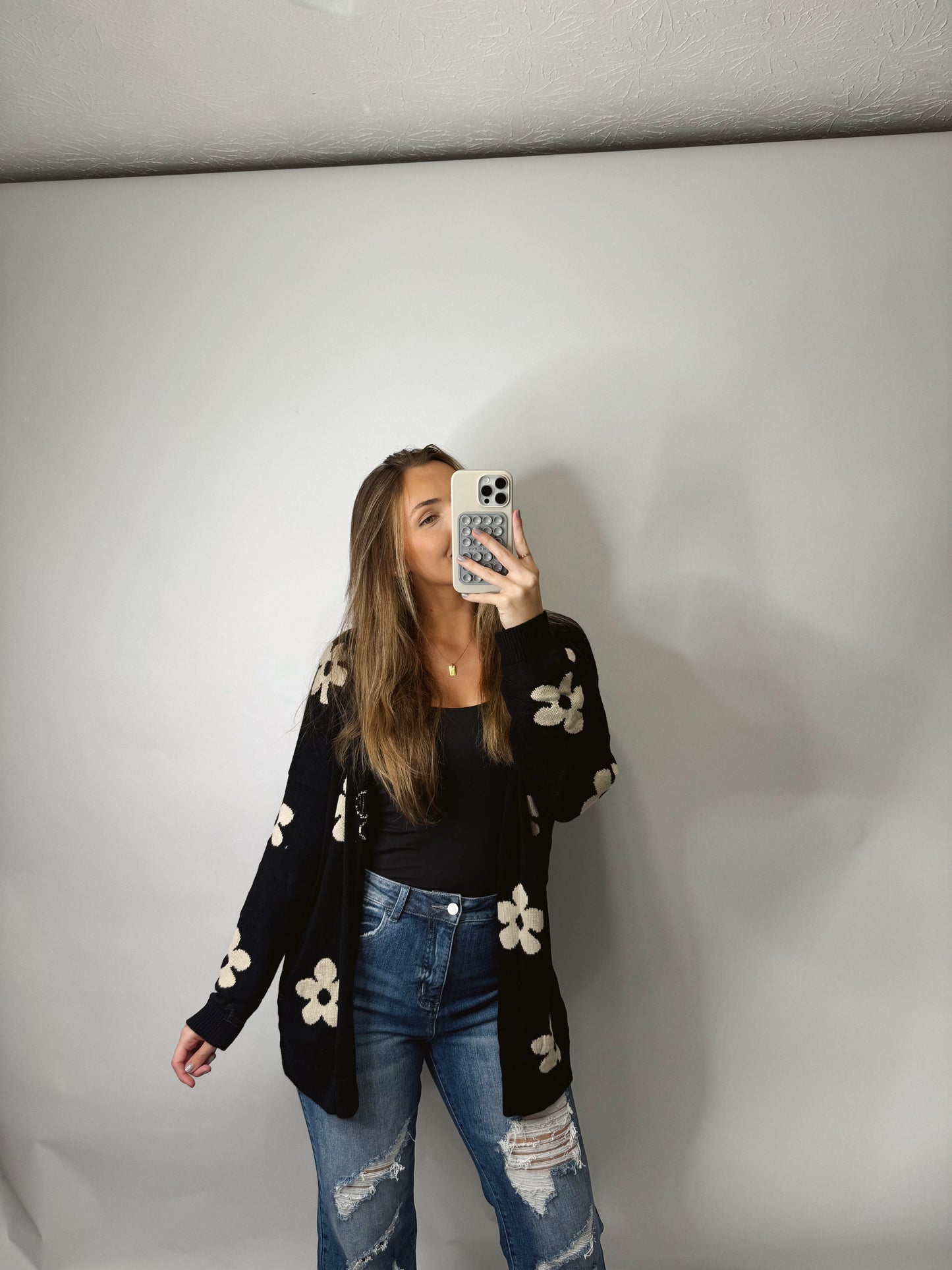 The Candace | Floral Knit Cardigan