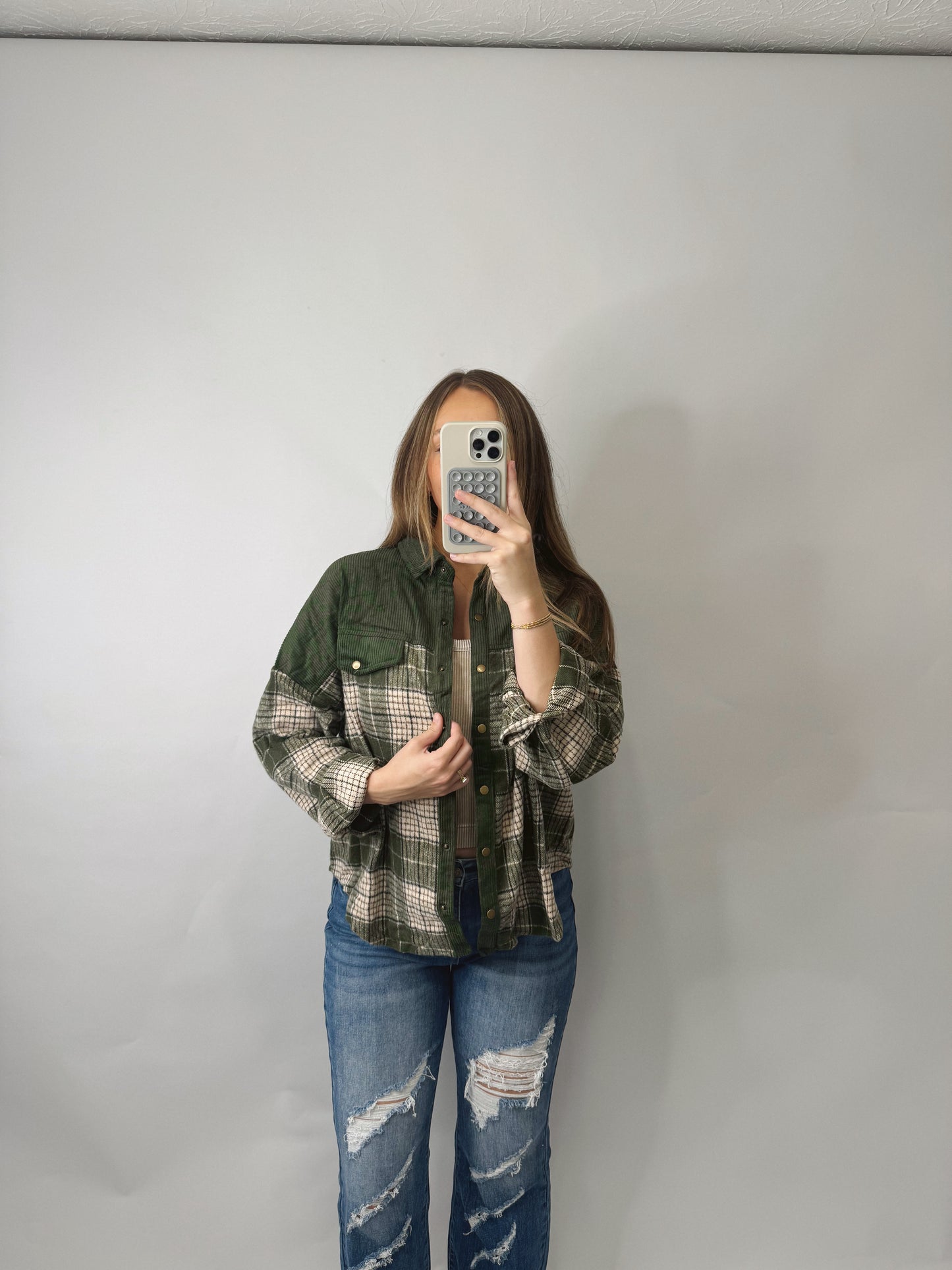 The Sarah | Green Flannel