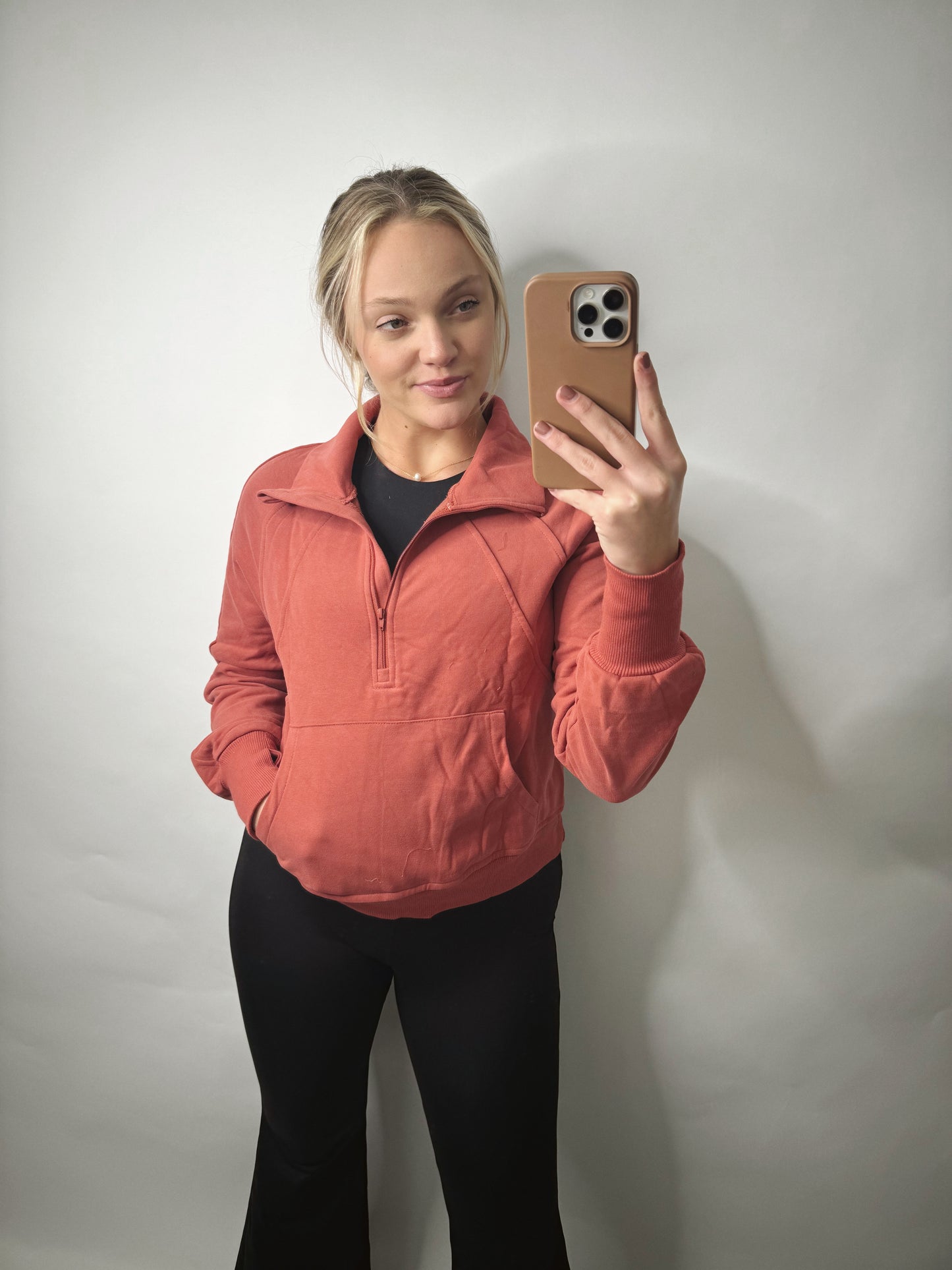 The Scuba | Rust Red Quarter Zip