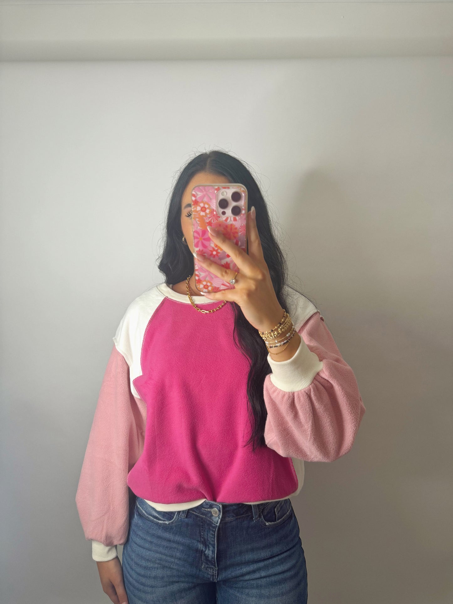 The Eileen | Pink Fleece Top