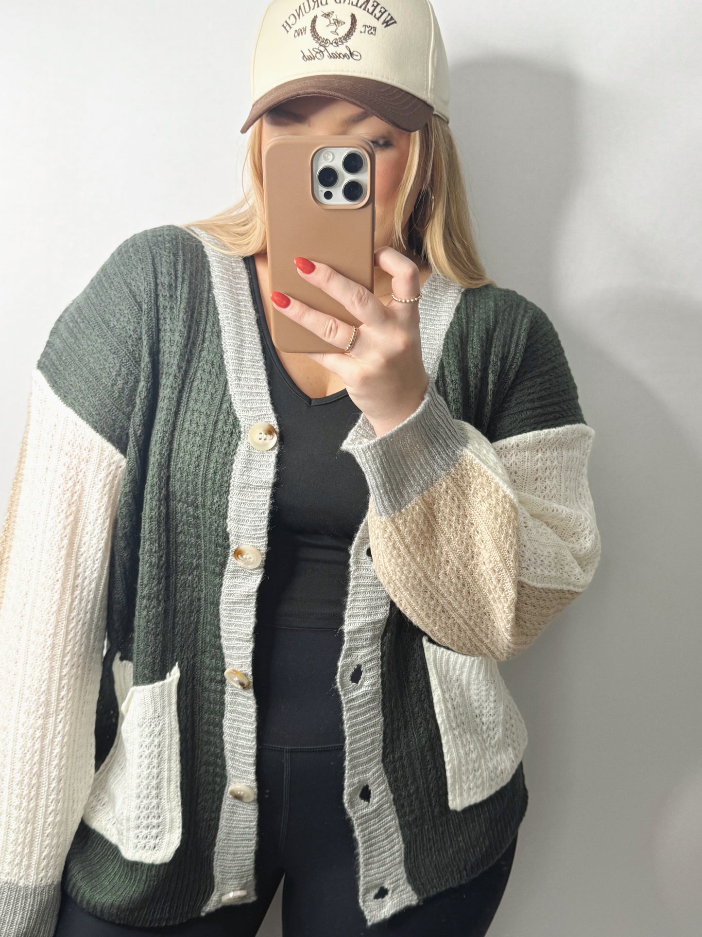 The Aimee | Charcoal Button Up Sweater
