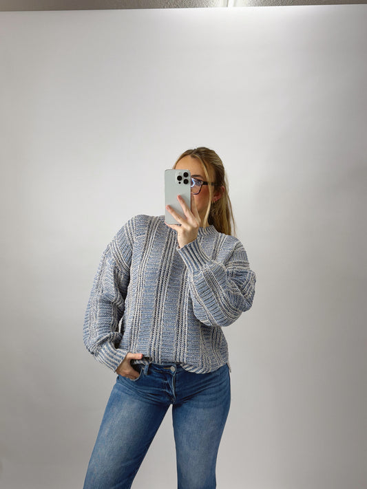 The Mikayla | Blue Chunky Knit Sweater