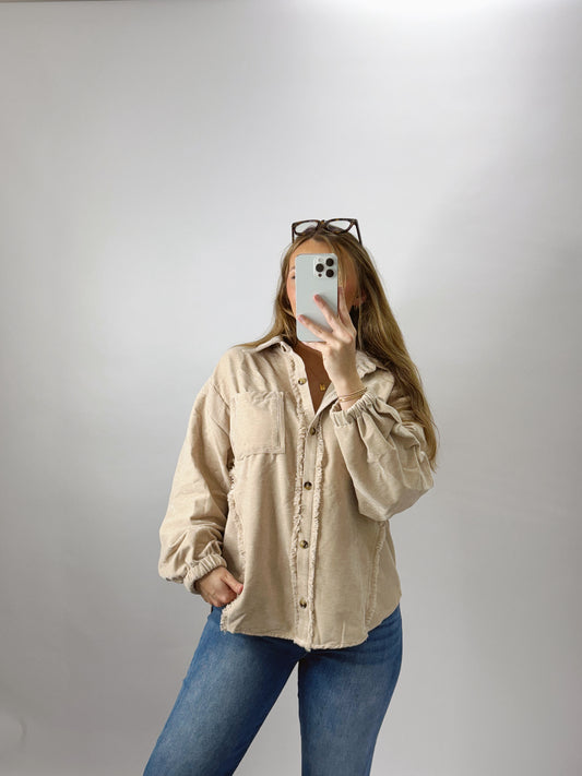 The Stella | Tan Button Up Shacket