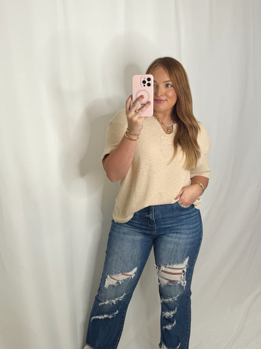 The Kayla | Waffle Cut Tee
