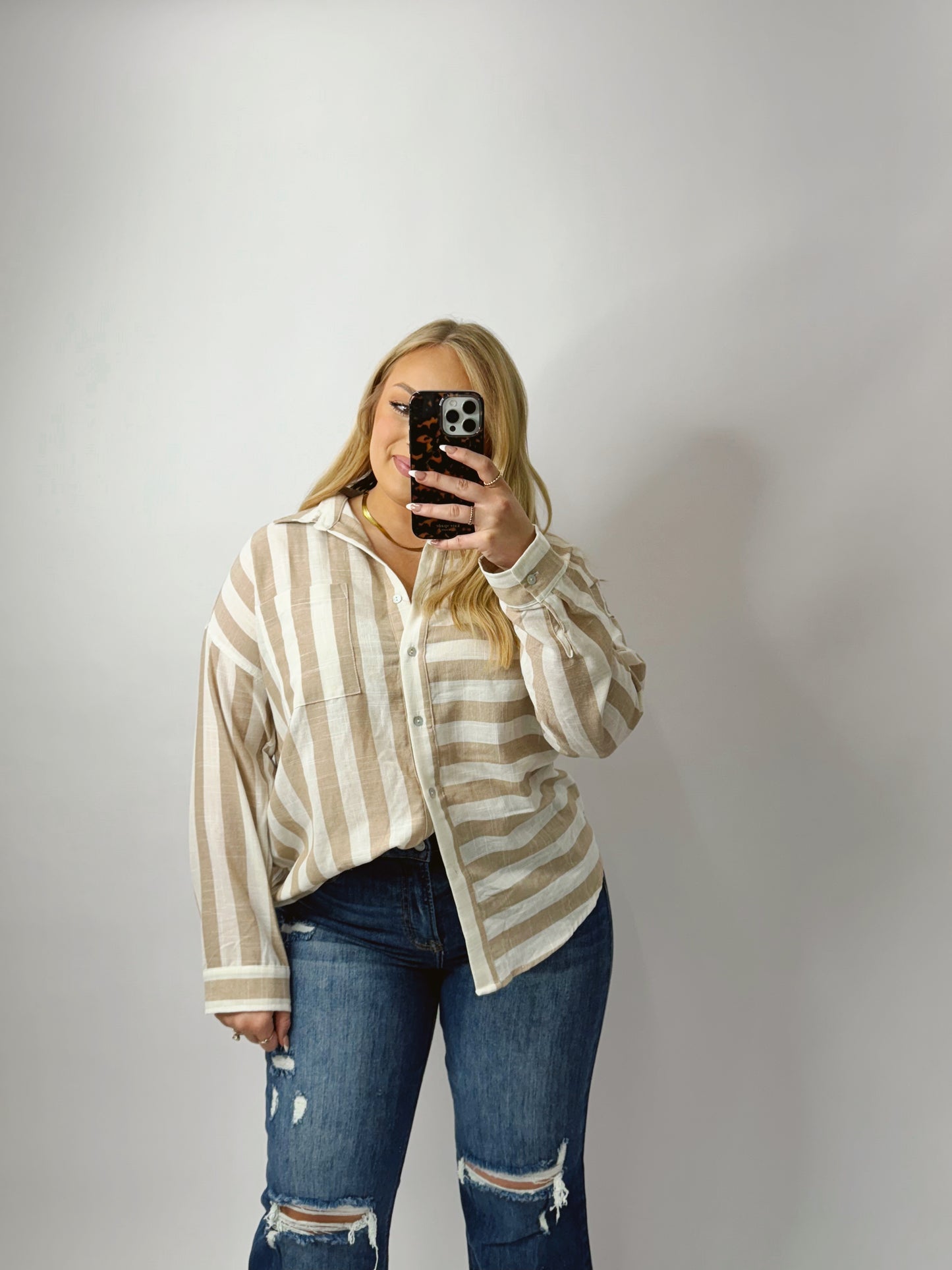 The Sandra | Striped Button Up