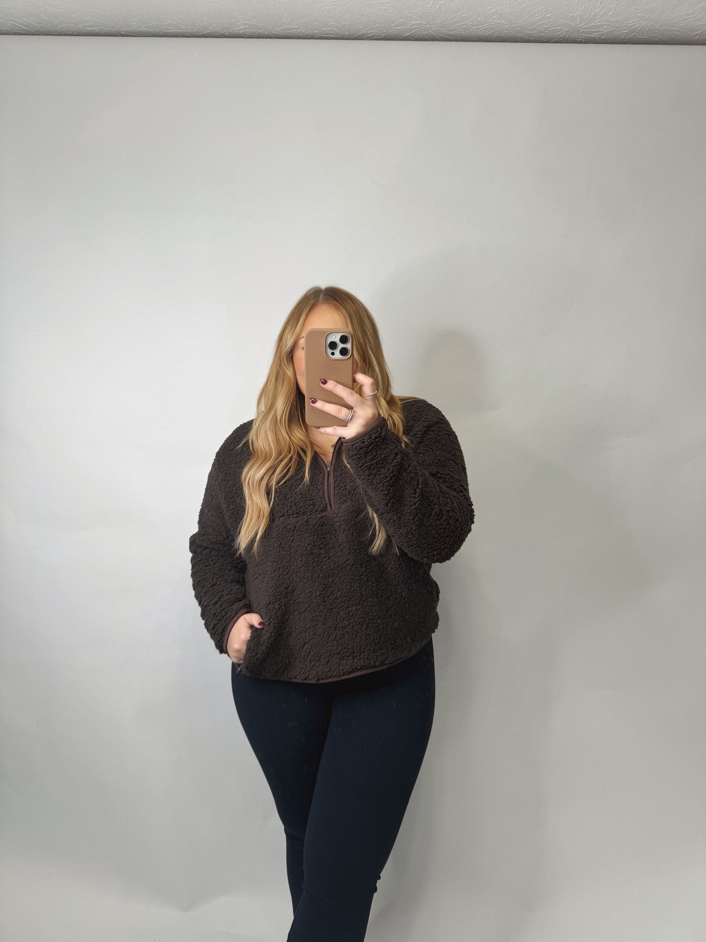 The Teddy | Brown Fleece Half Zip