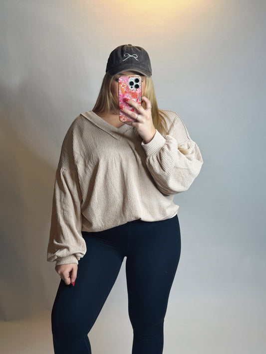 The Winter | Neutral Ribbed Pullover