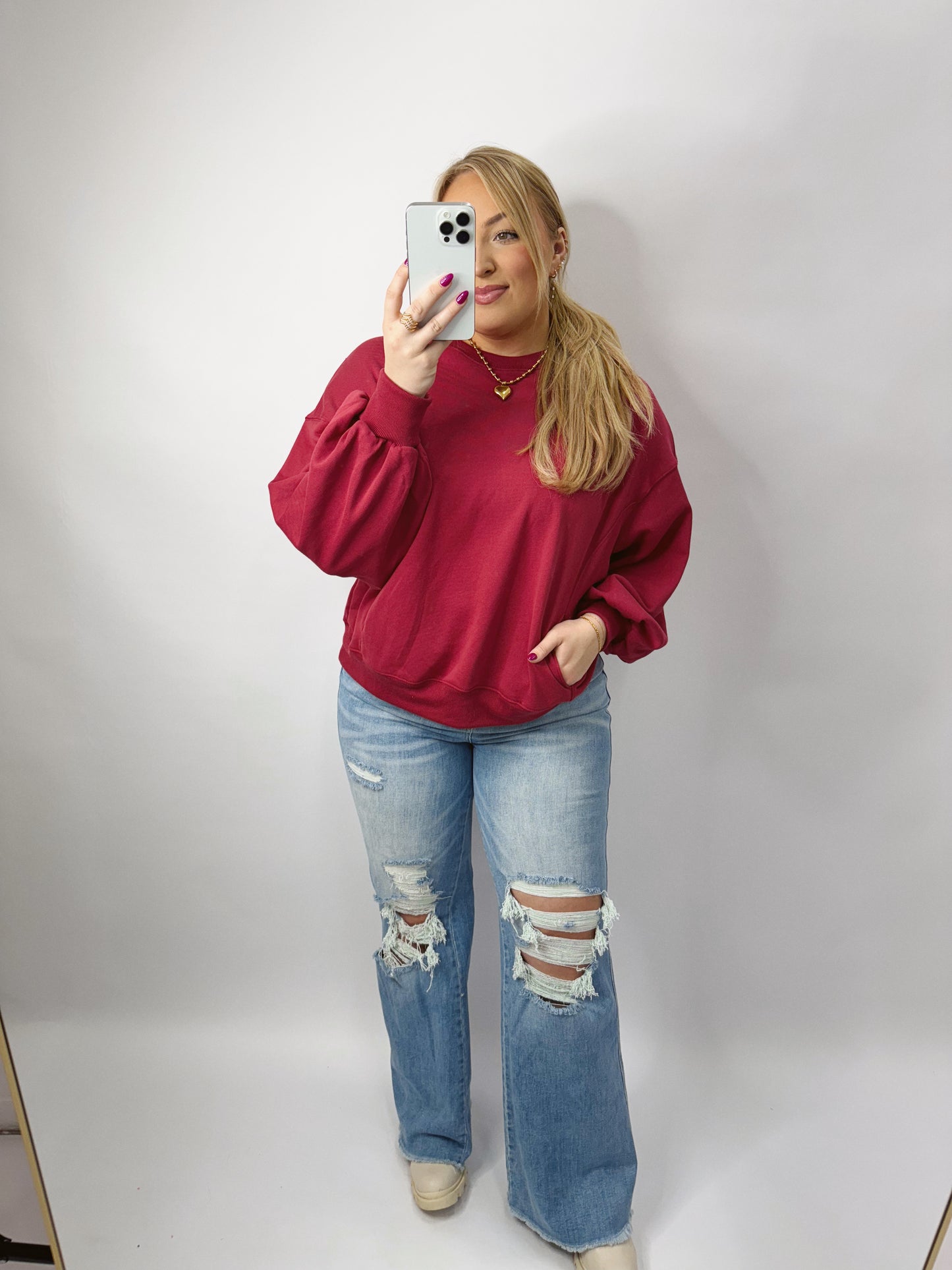 The Shaylene | Oversized Mulberry Sweatshirt