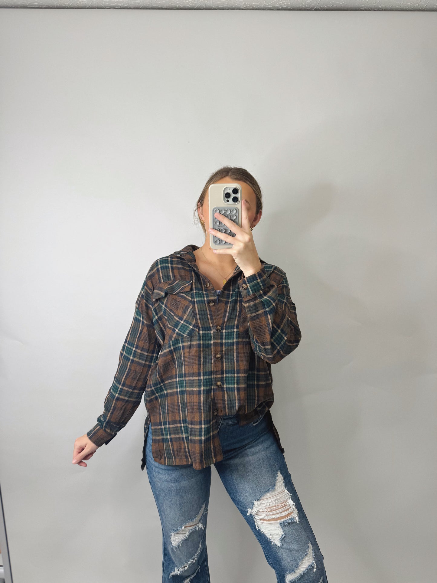 The Jackie | Brown and Green Flannel