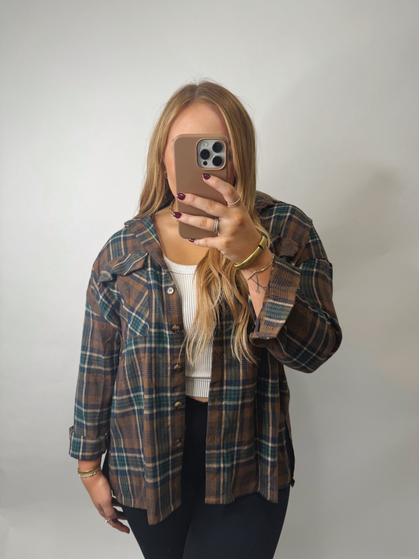 The Jackie | Brown and Green Flannel