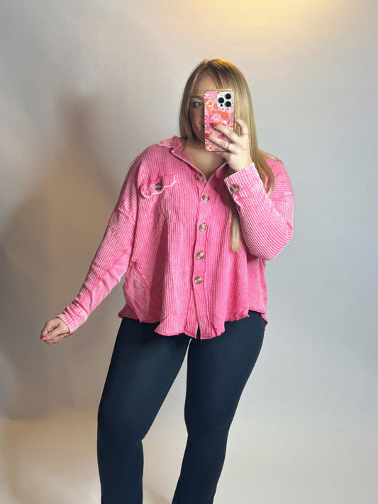 The Christie | Hot Pink Button Up