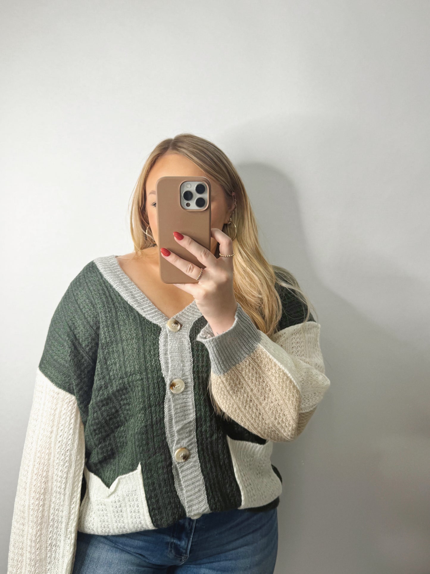 The Aimee | Charcoal Button Up Sweater