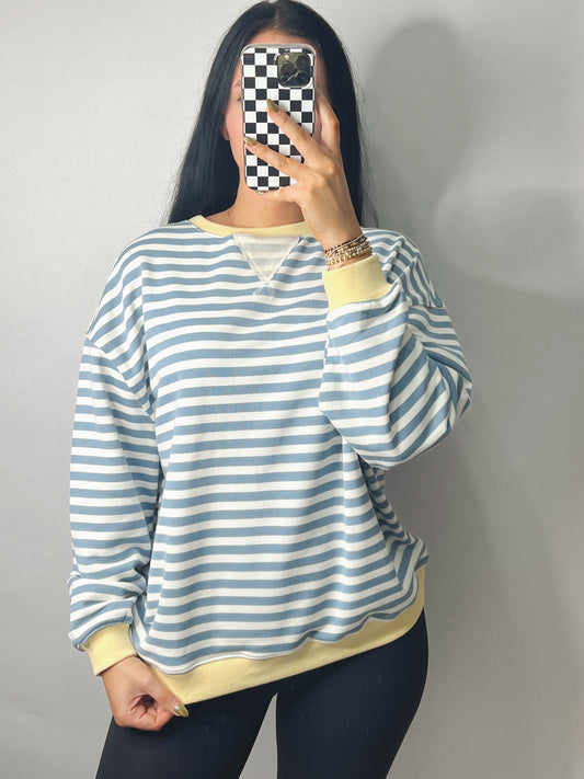 The Coralee | Blue Striped Long Sleeve