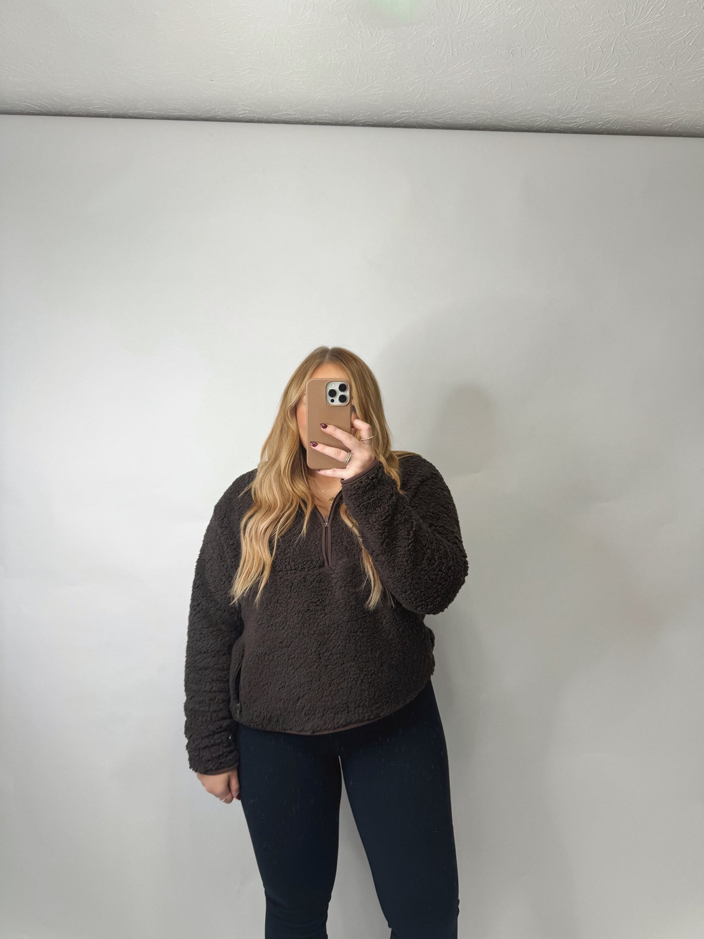 The Teddy | Brown Fleece Half Zip