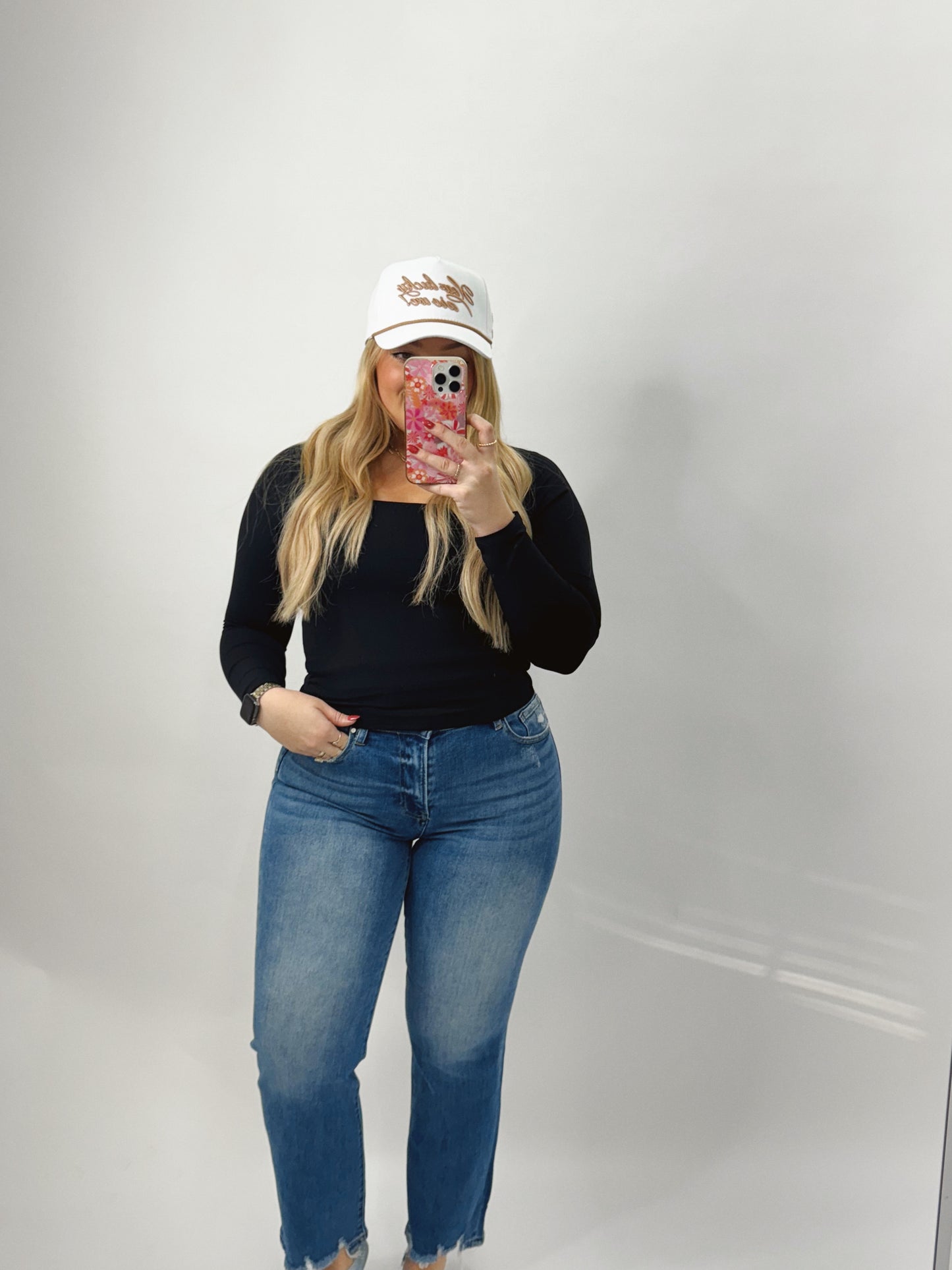 The Rae | Black Squareneck Top