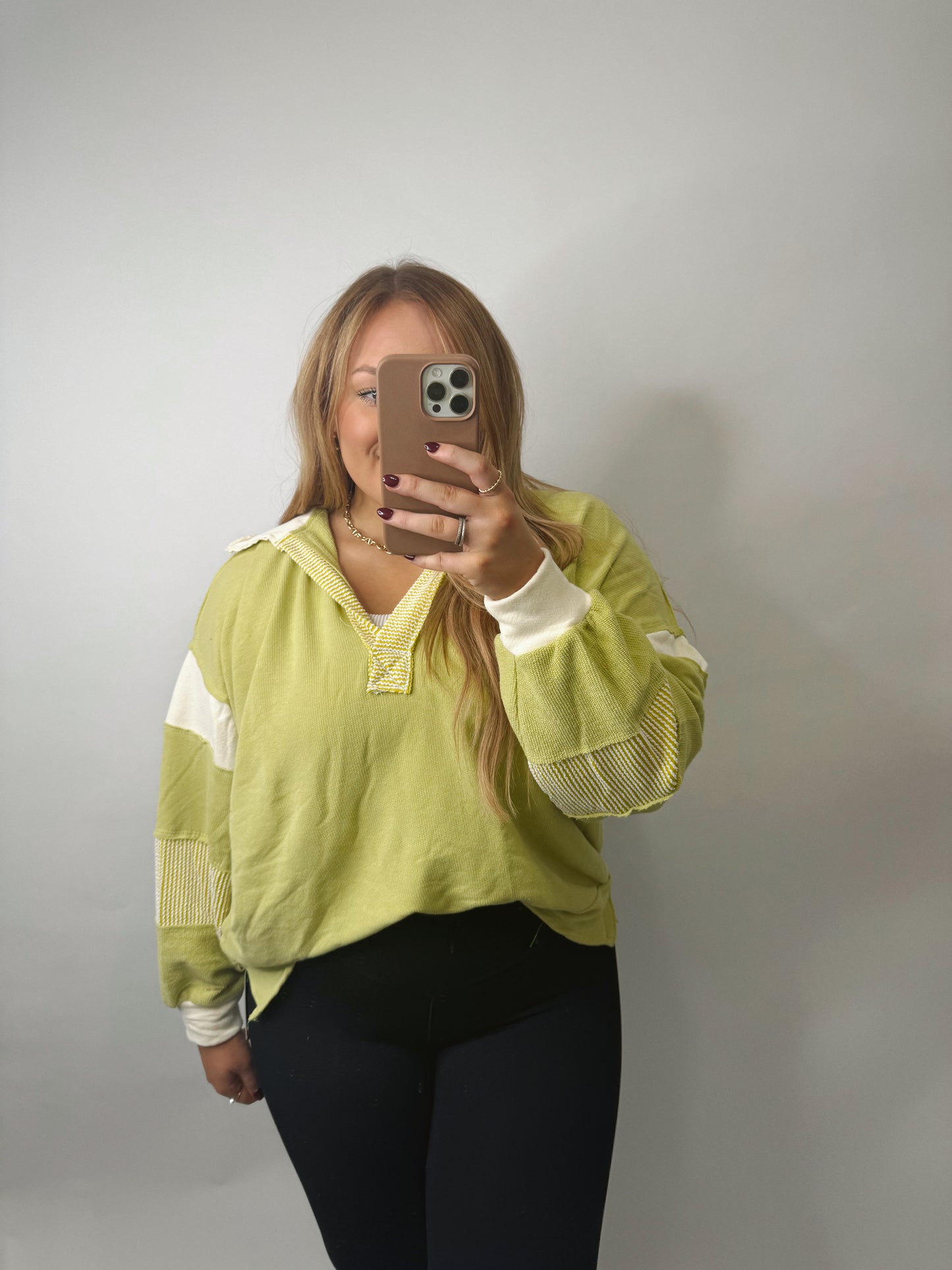 The Lydia | Patchwork Sleeve Top