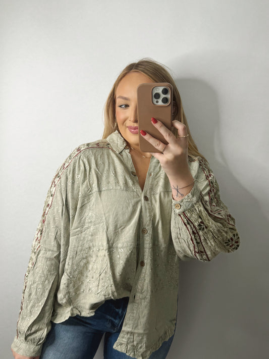 The Erika | Boho Button Up Top