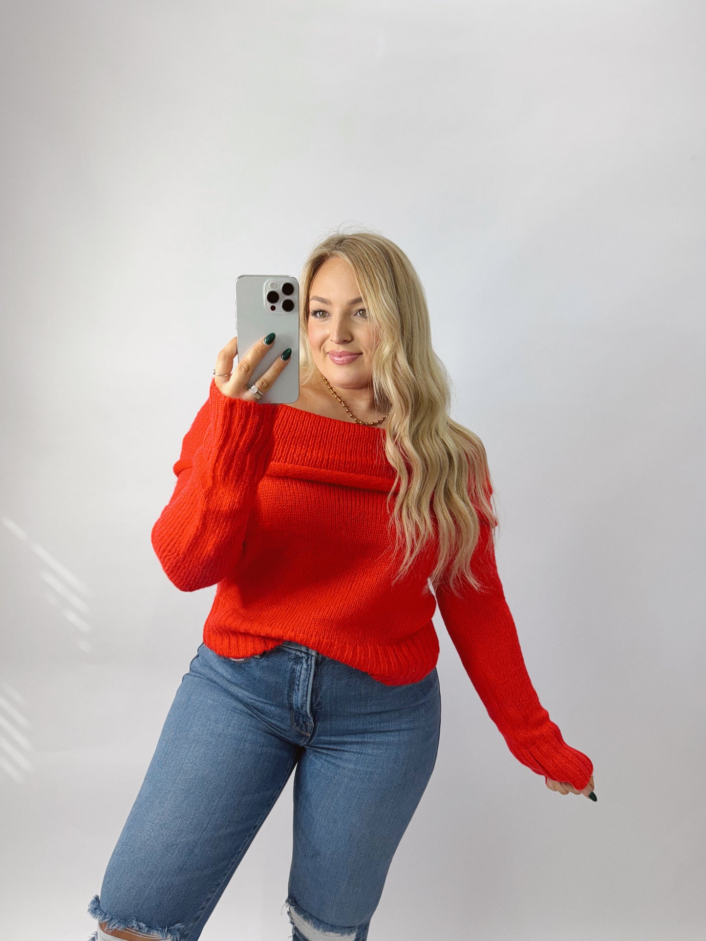 The Averie | Red Off The Shoulder Top