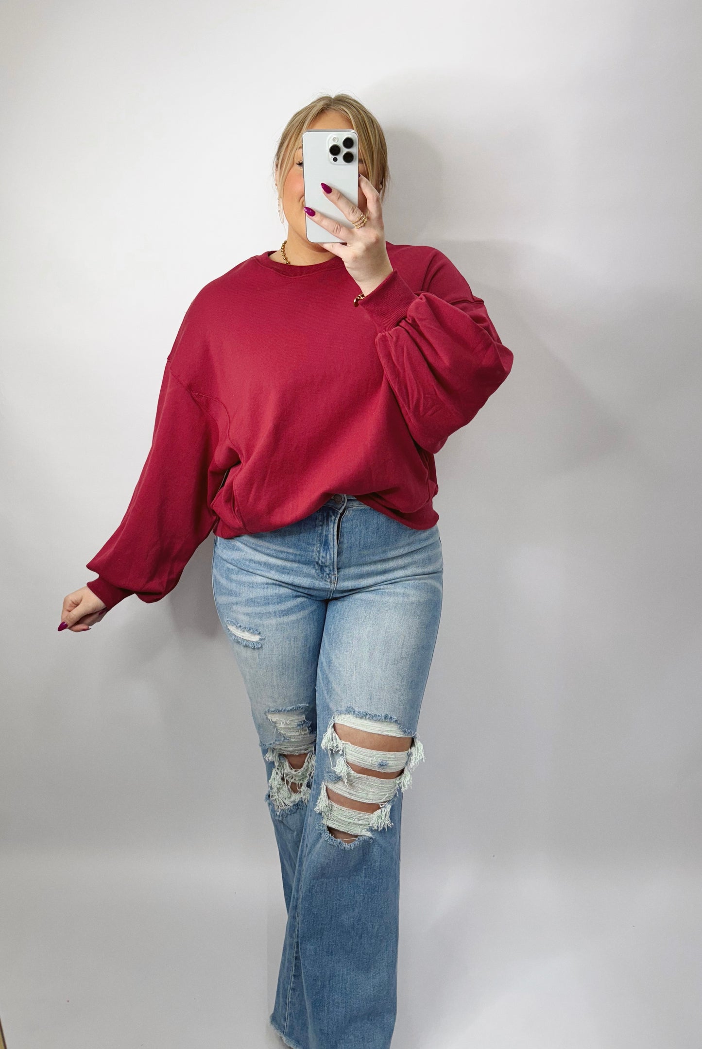 The Shaylene | Oversized Mulberry Sweatshirt