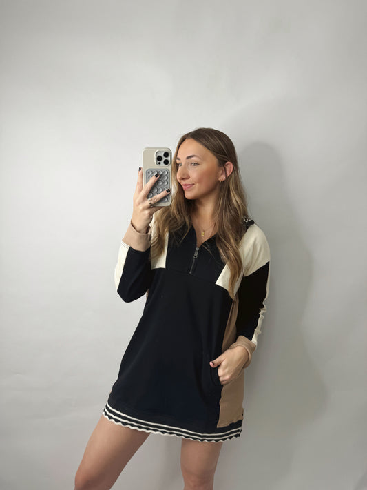 The Kasey | Black Colorblock Dress