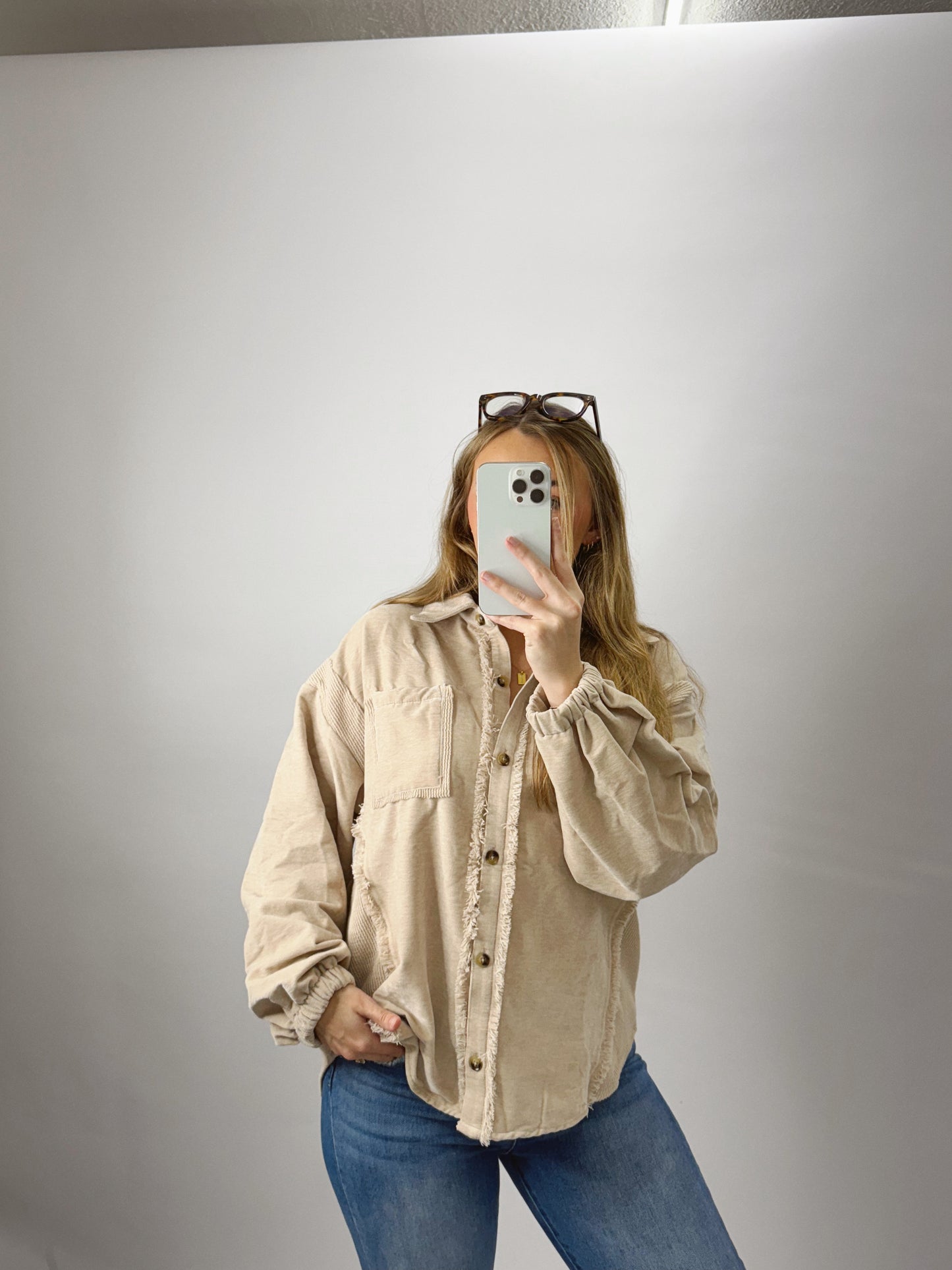 The Stella | Tan Button Up Shacket