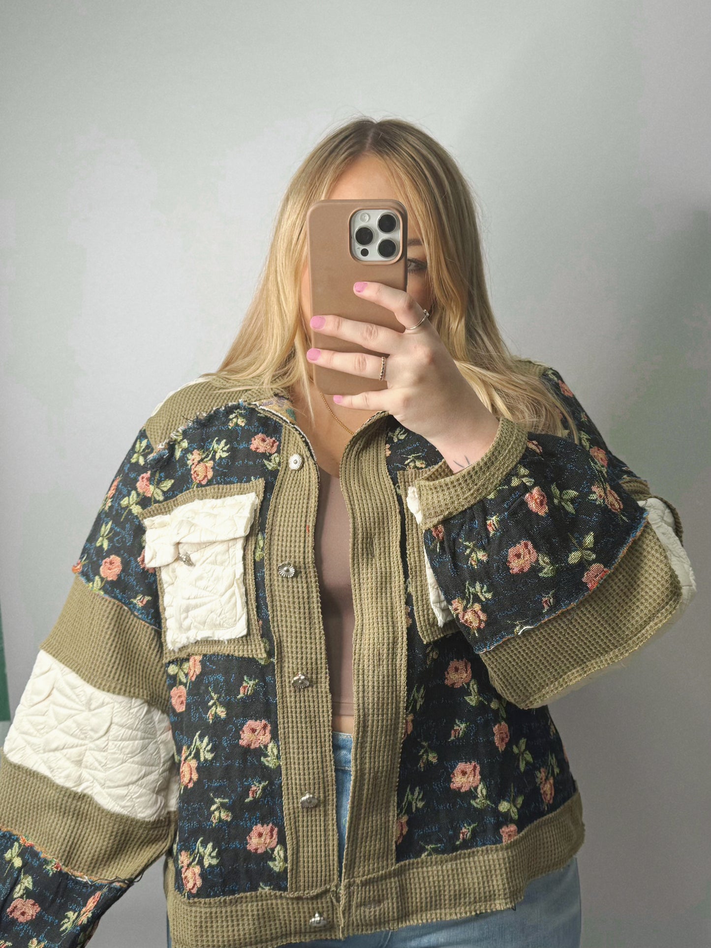 The Olive | Floral Patchwork Jacket