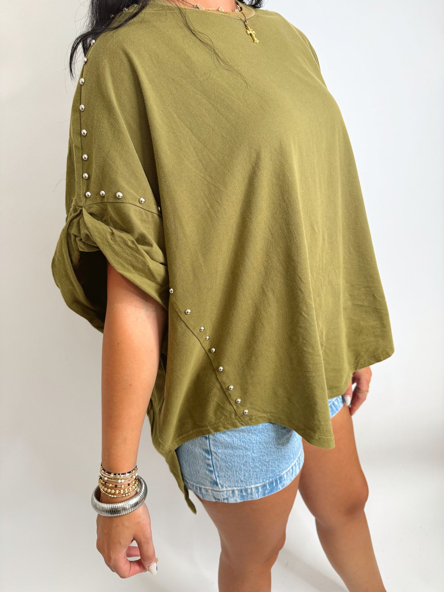 The Kimberly | Olive Studded Top