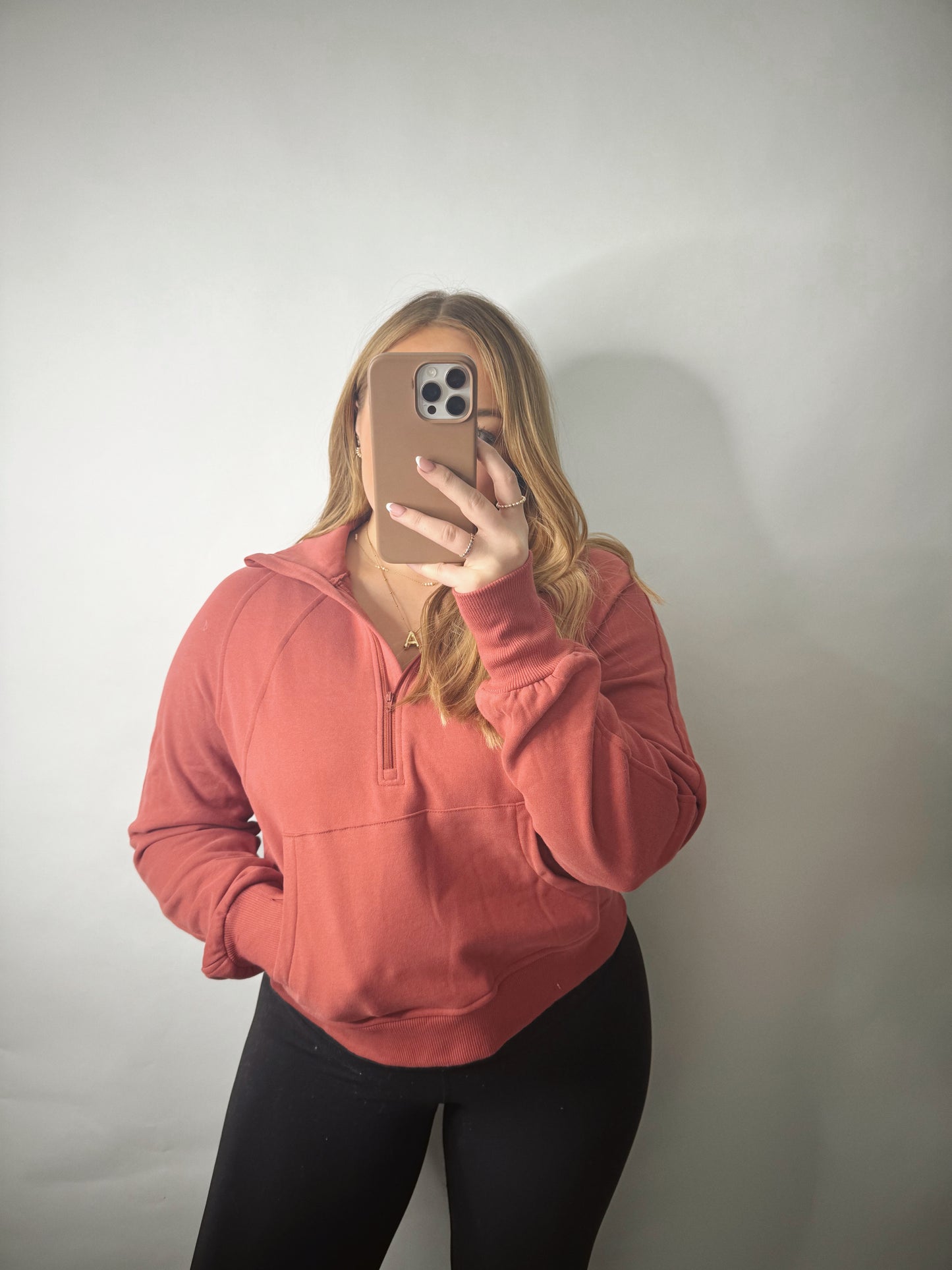 The Scuba | Rust Red Quarter Zip