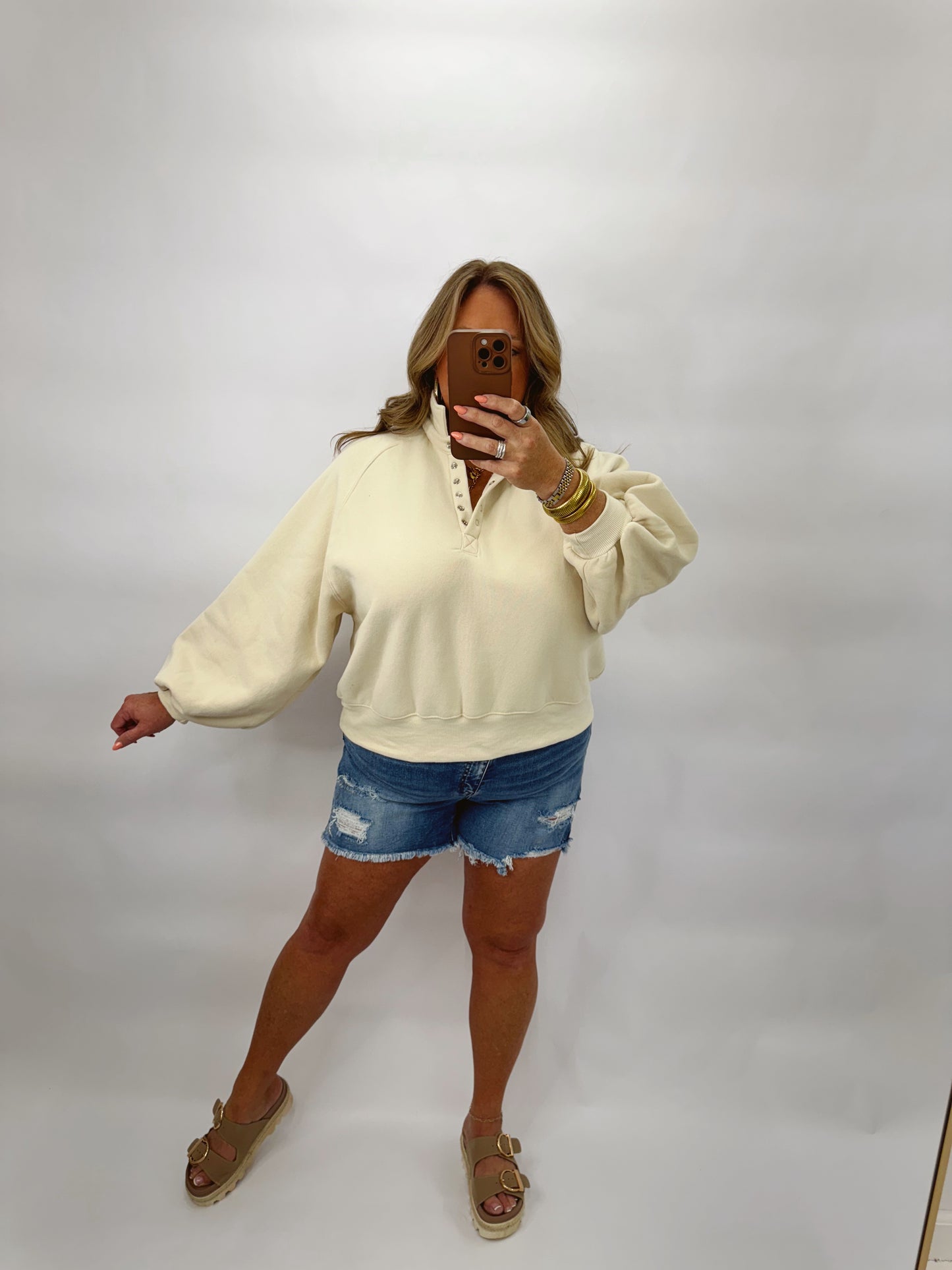 The Paige | Neutral Collared Pullover