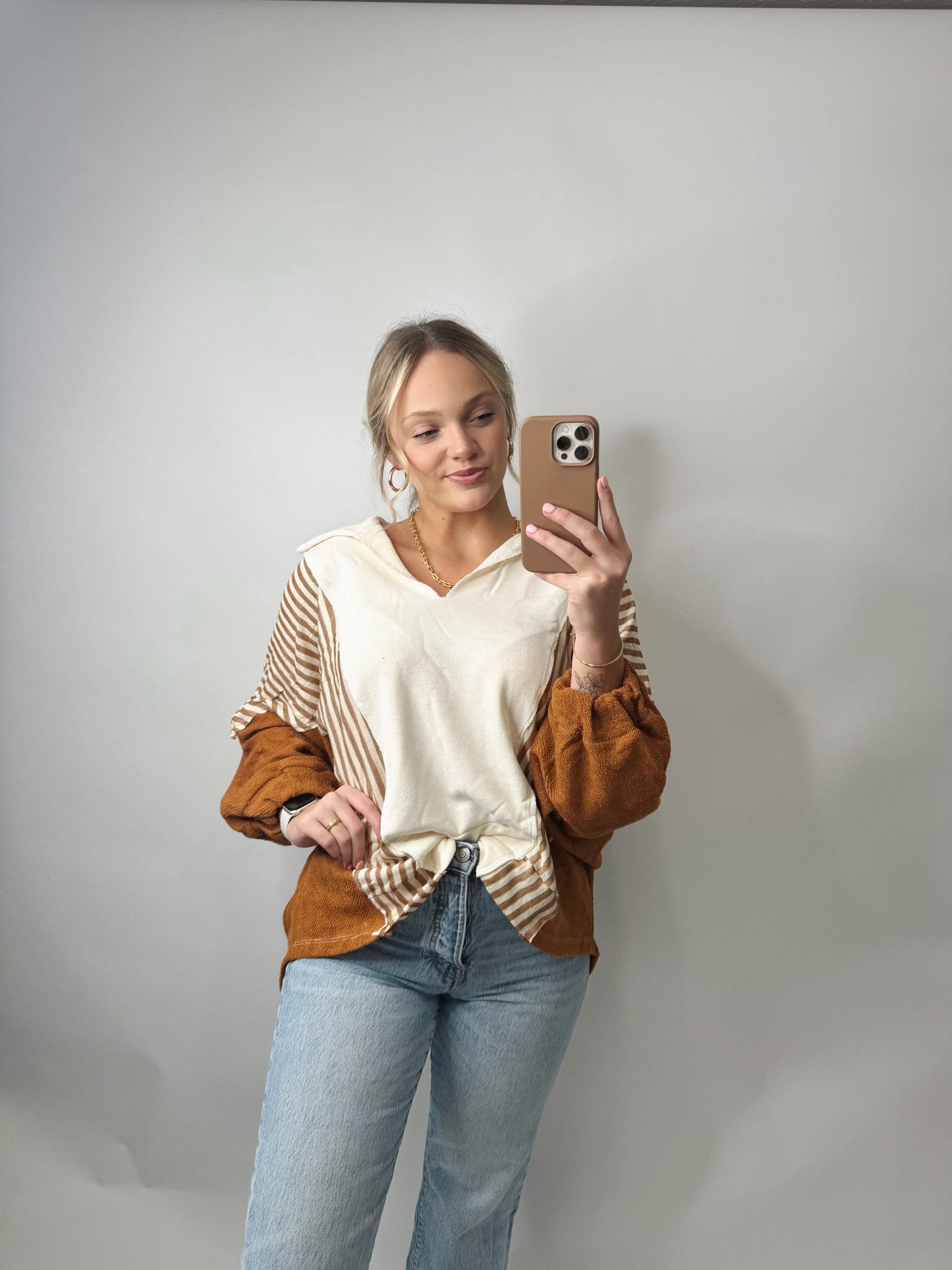 The Carmen | Oversized V Neck Top