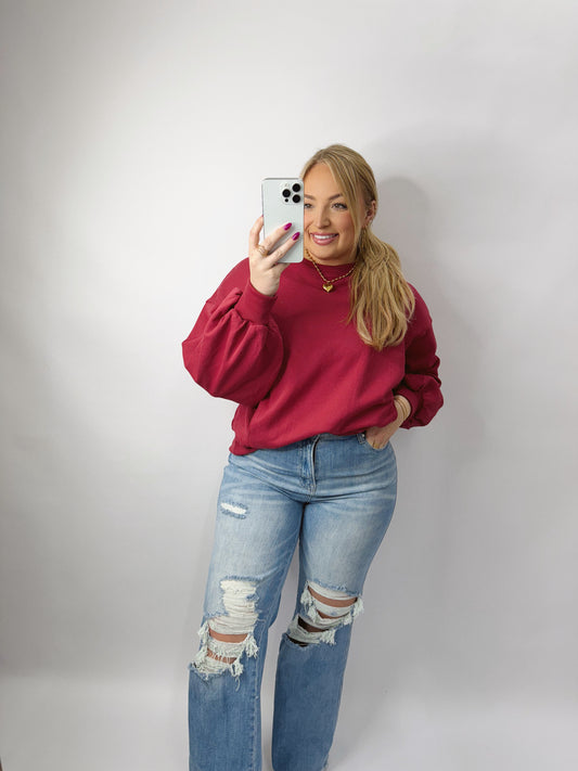 The Shaylene | Oversized Mulberry Sweatshirt