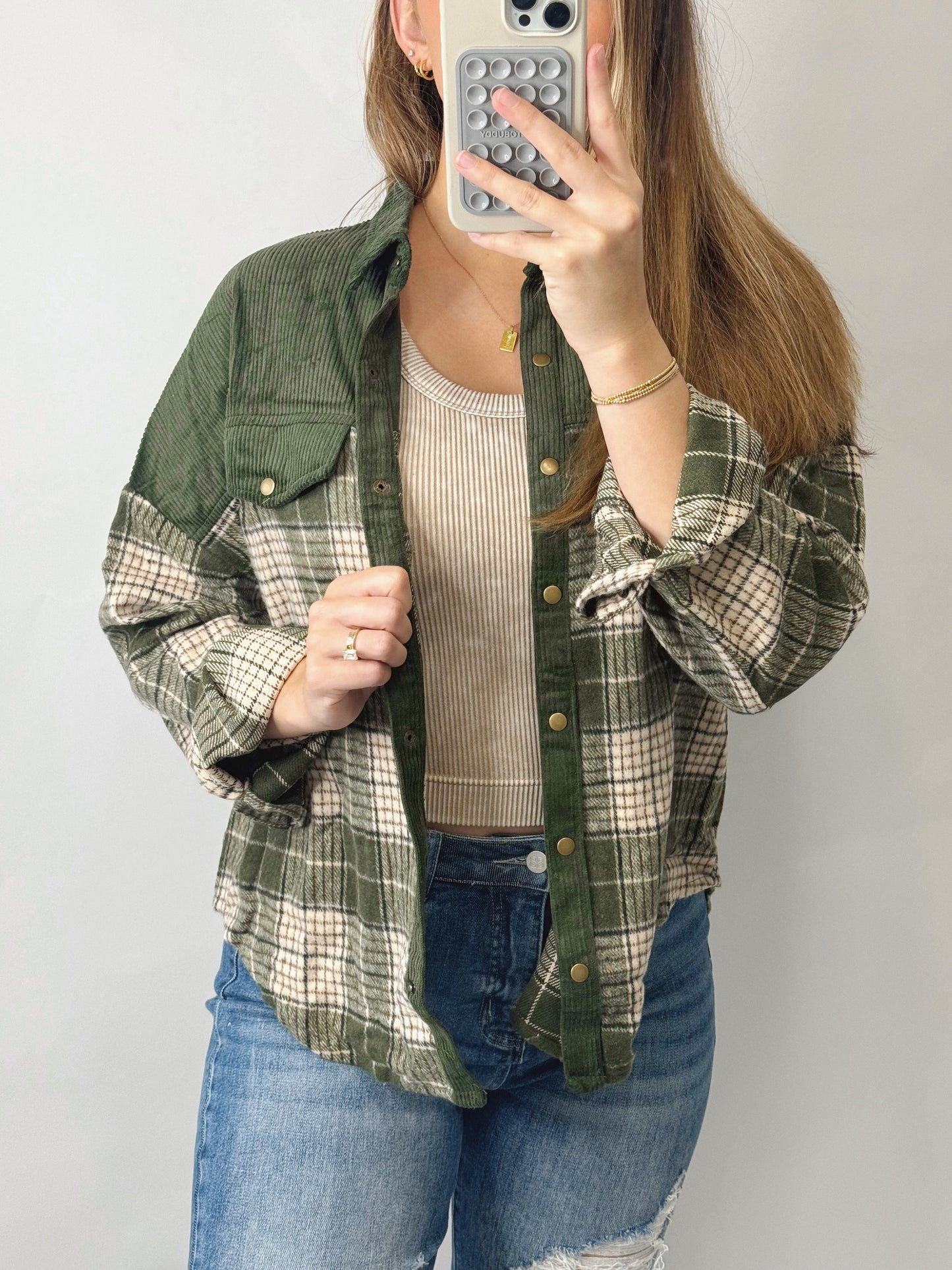 The Sarah | Green Flannel