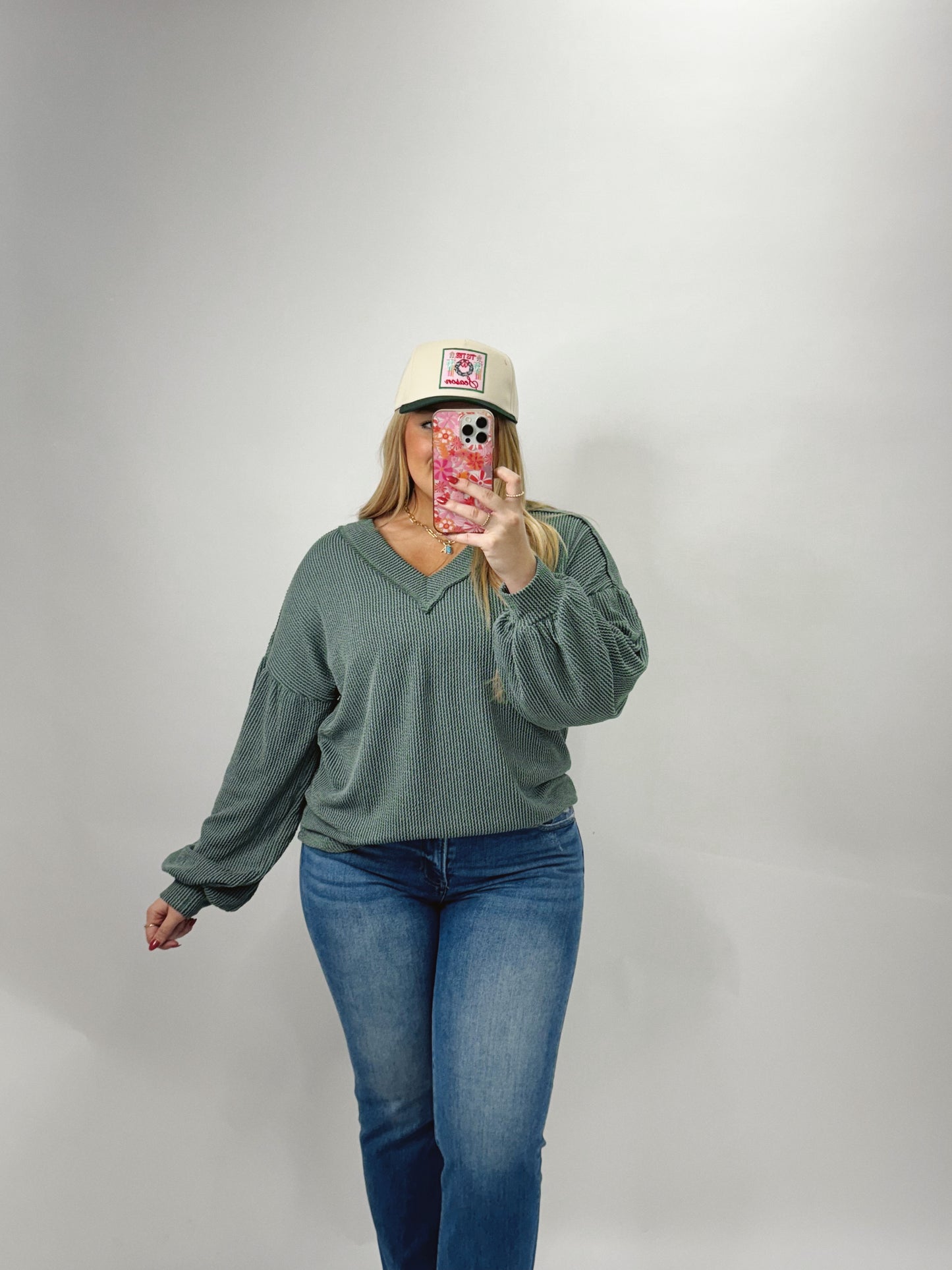 The Winter | Green Ribbed Pullover