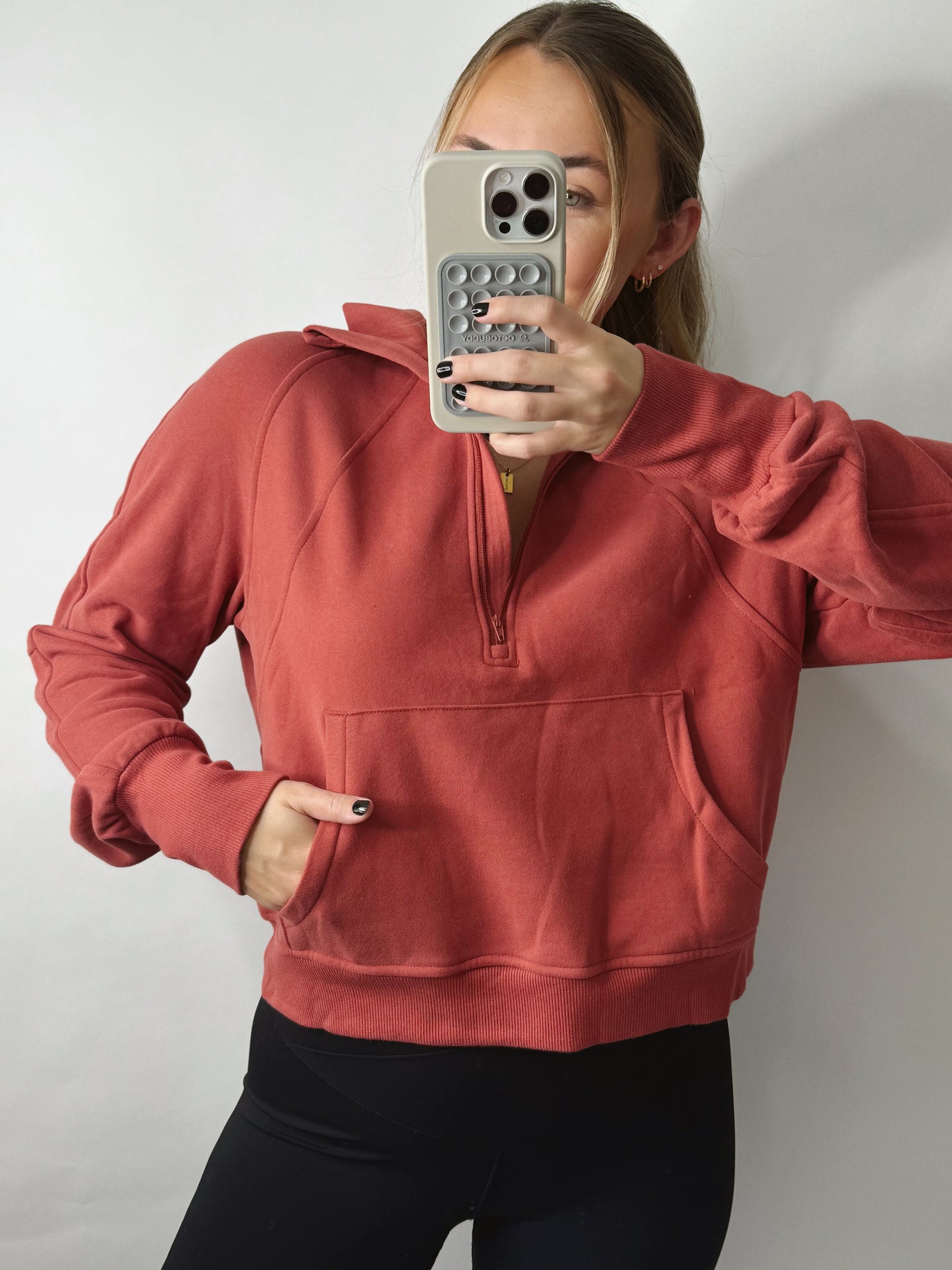 The Scuba | Rust Red Quarter Zip
