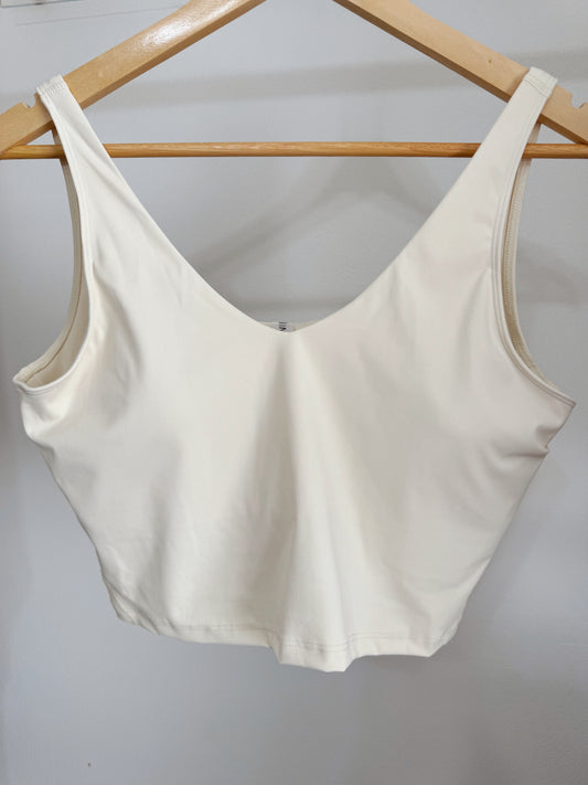 Cream Aligned Active Tank