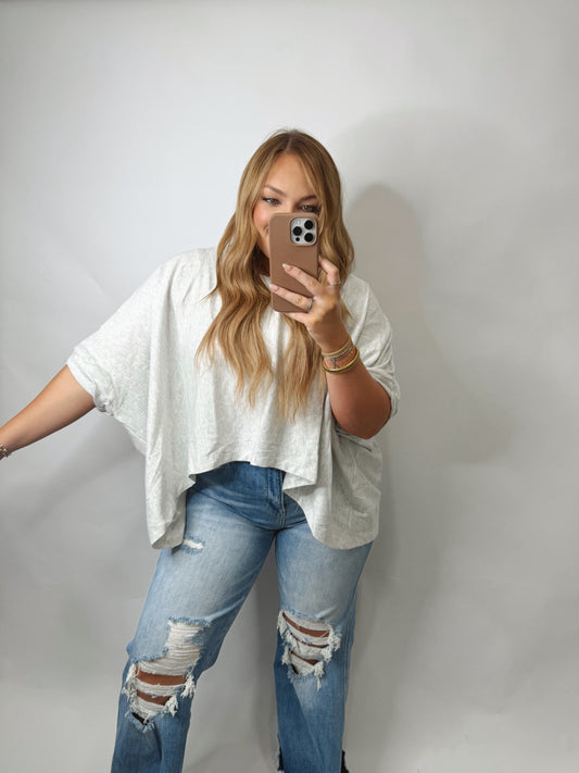 The Whitney | Grey Oversized Tee