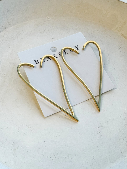 Gold Heart Earrings