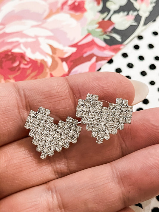 Heart Rhinestone Earrings